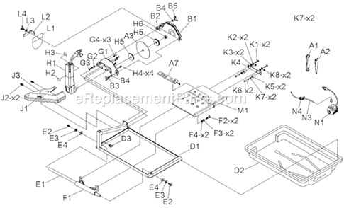 Page A Diagram and Parts List for MK-470  MK Diamond Tile Saw